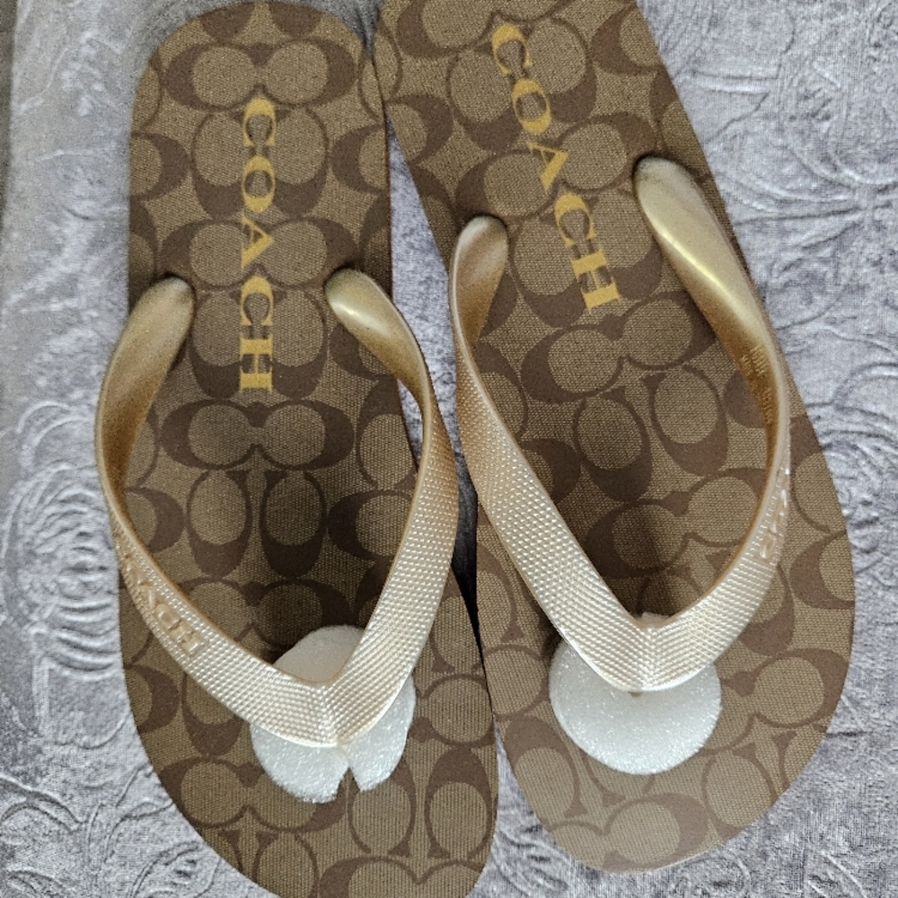 Coach Brown Flip Flops